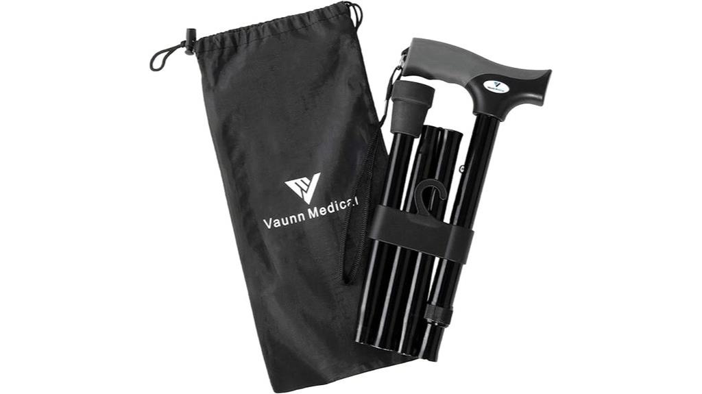 adjustable folding cane with strap
