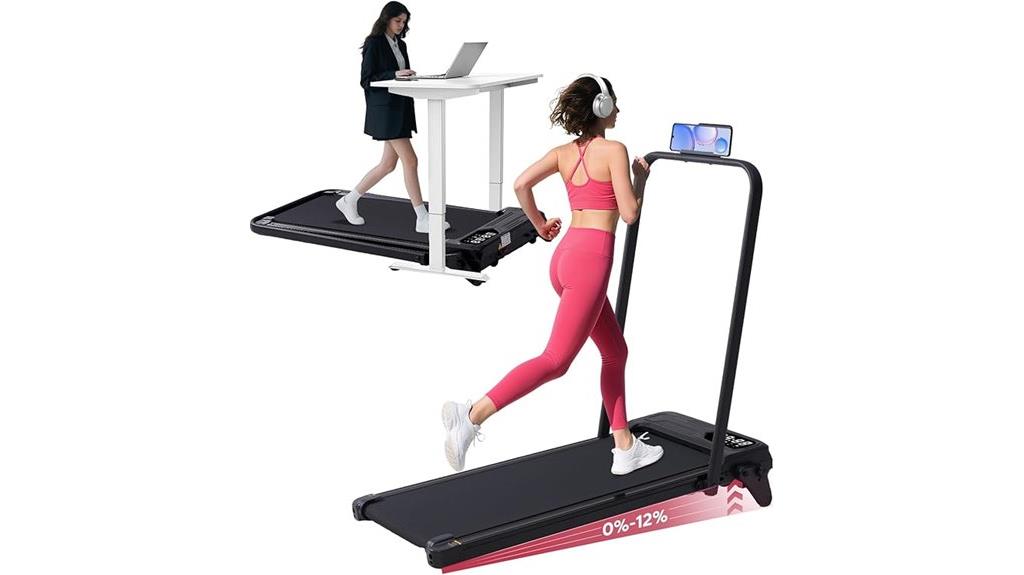 adjustable incline folding treadmill