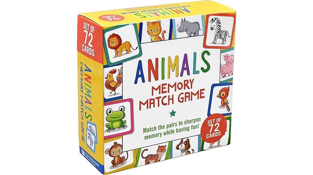 animal card matching game