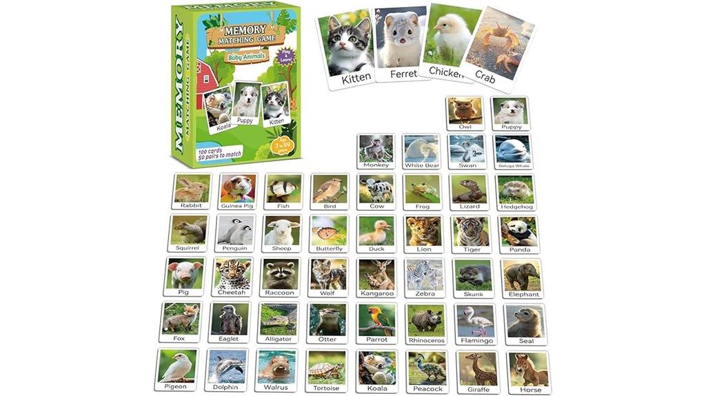 animal memory matching game
