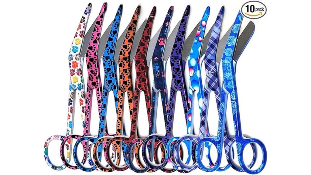 assorted pattern medical scissors