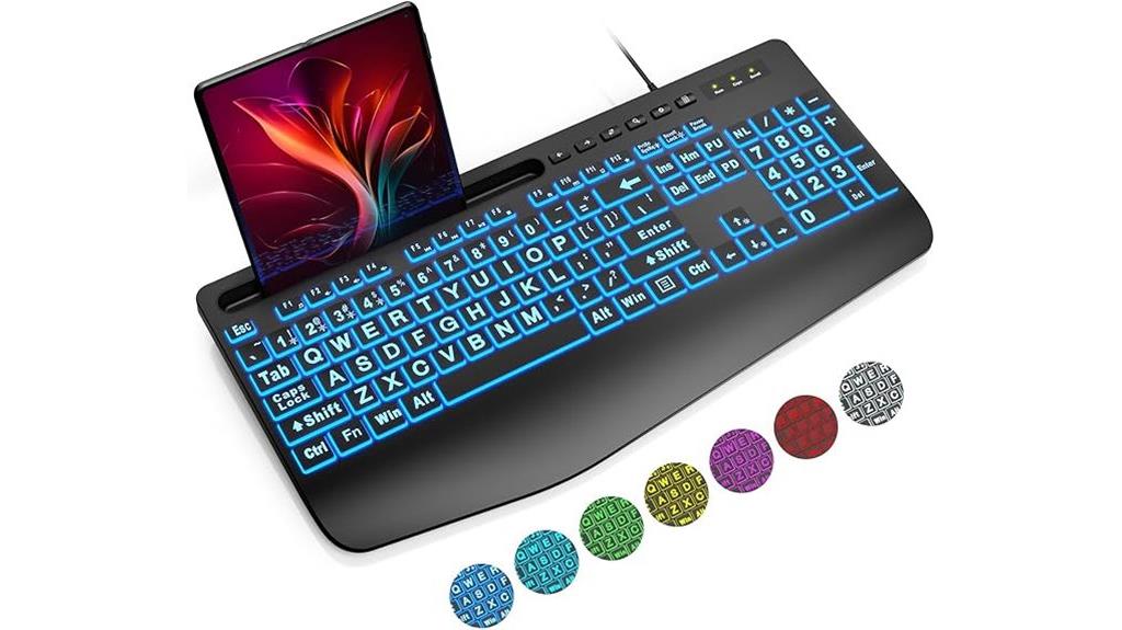 backlit keyboard with accessories