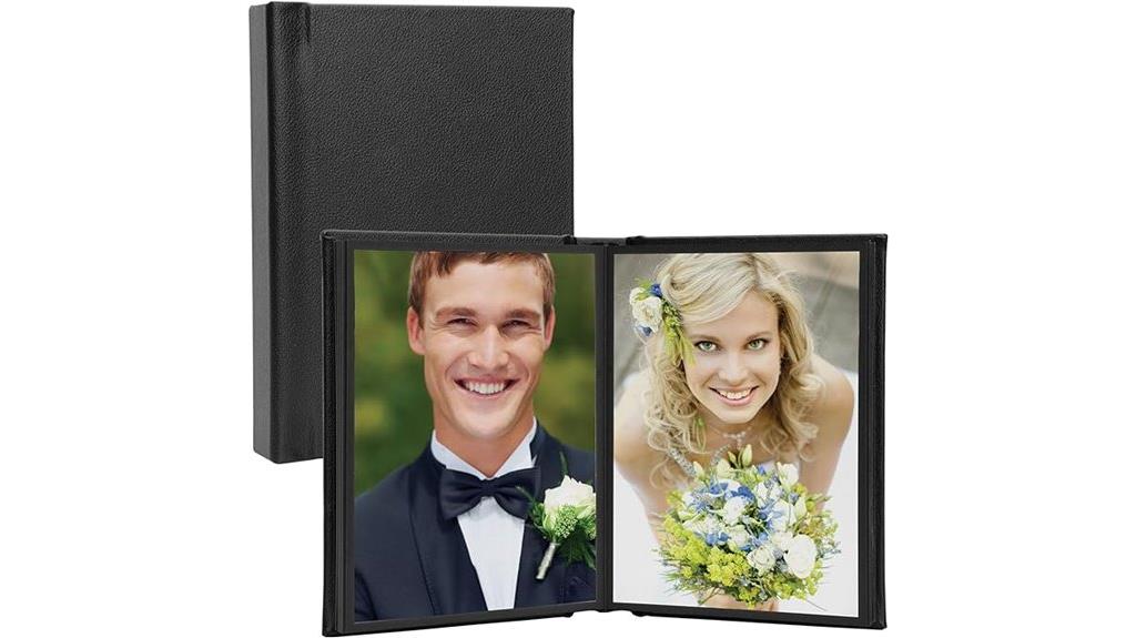 black leather photo album