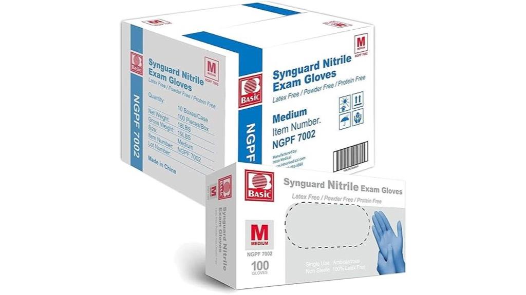 blue nitrile exam gloves