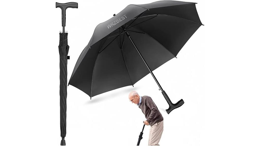 combination umbrella and cane