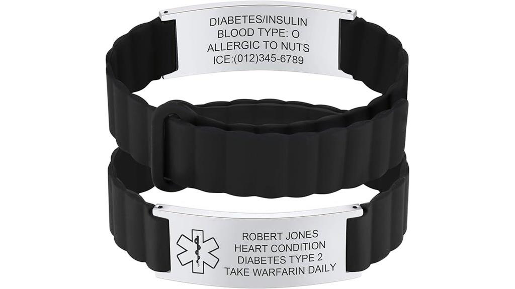 comfortable unisex medical bracelet
