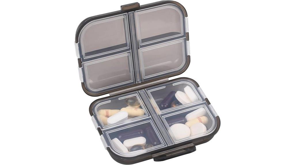 compact 8 compartment travel organizer