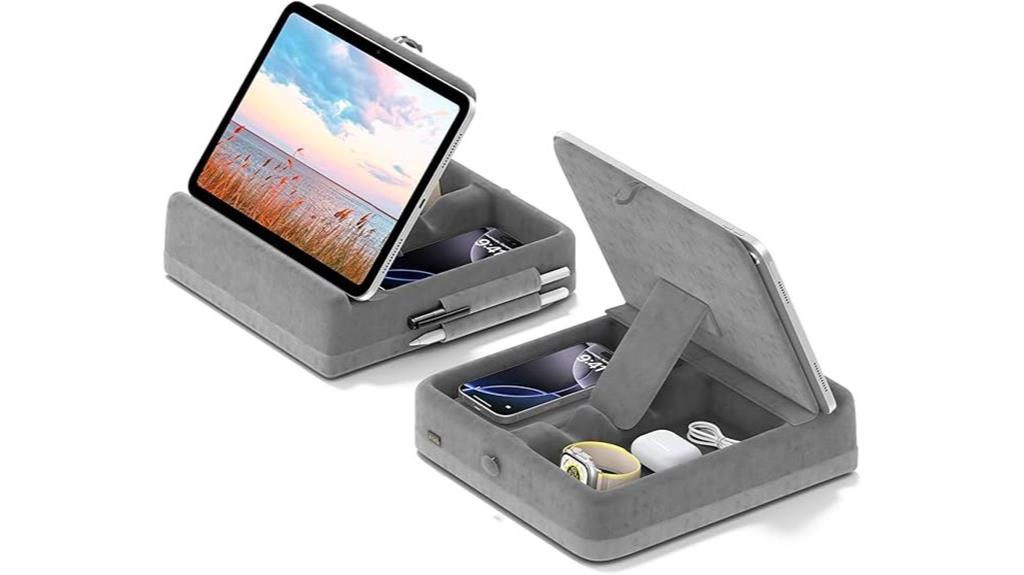 foldable tablet stand with storage