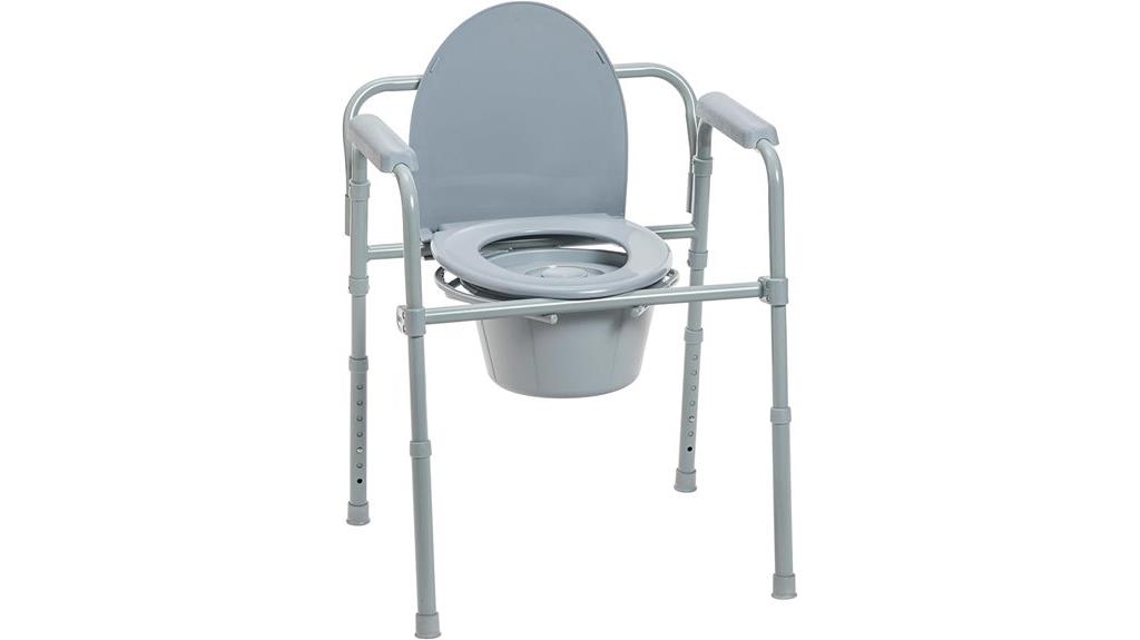 folding steel bedside commode