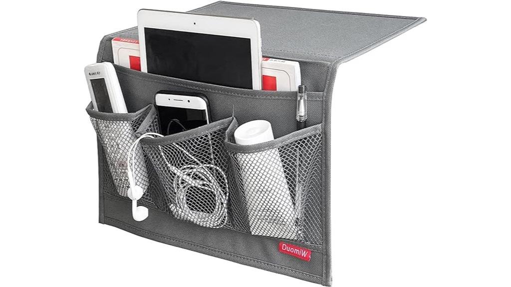 grey bedside storage organizer
