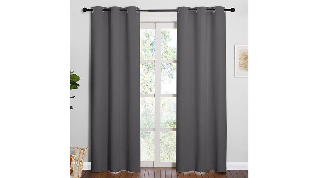 grey blackout bedroom curtains