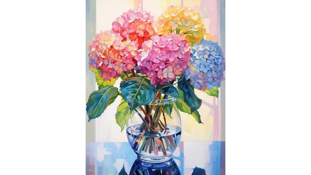 hydrangea paint by numbers kit