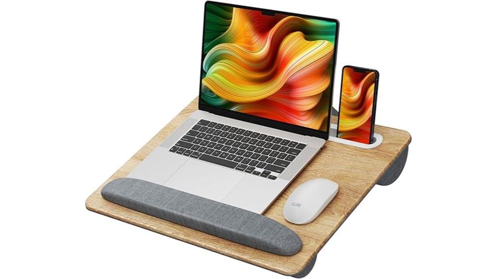 laptop desk with cushion