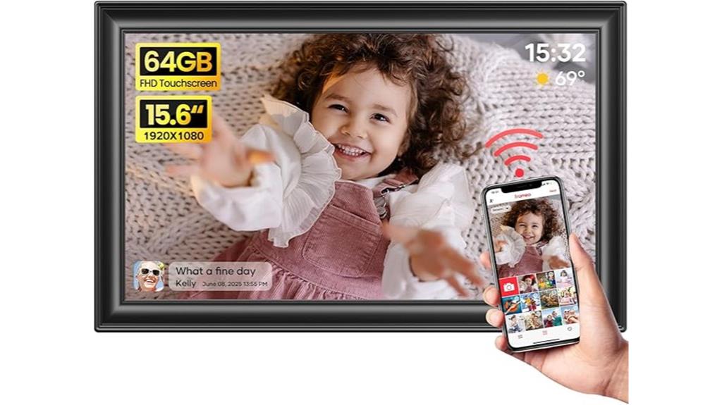 large 15 6 wifi digital frame