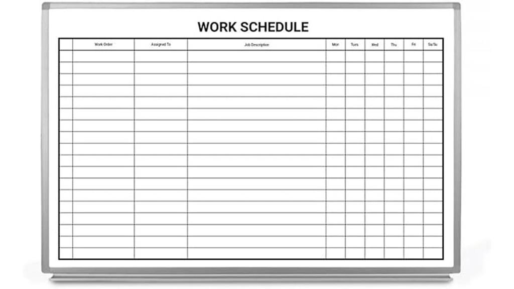 large 48x36 work schedule
