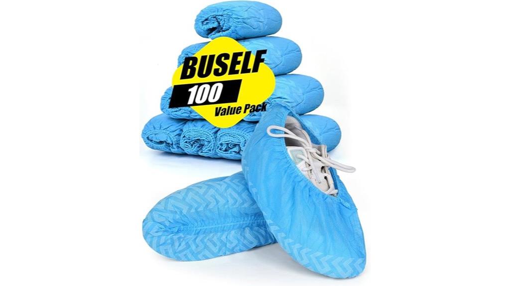 large blue shoe covers