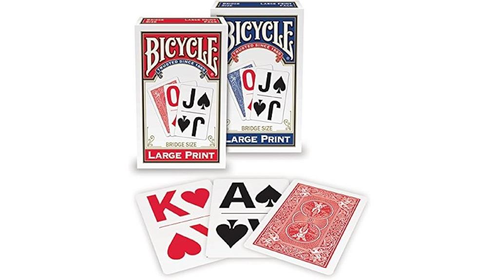 large print bicycle cards
