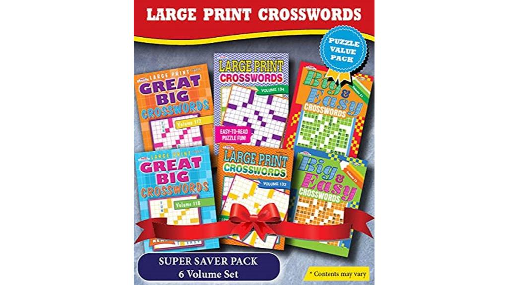 large print crossword puzzle set
