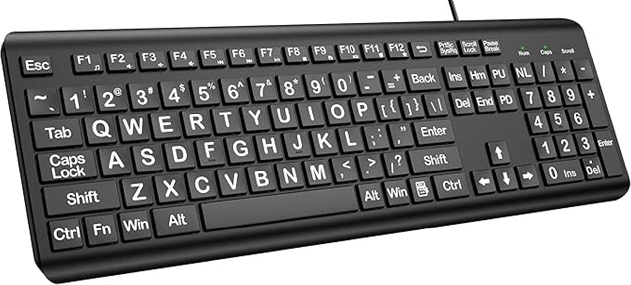 large print keyboard for visually impaired