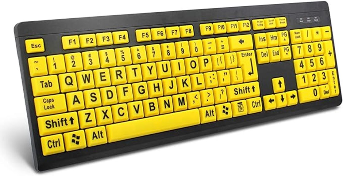 large print keyboard for visually impaired
