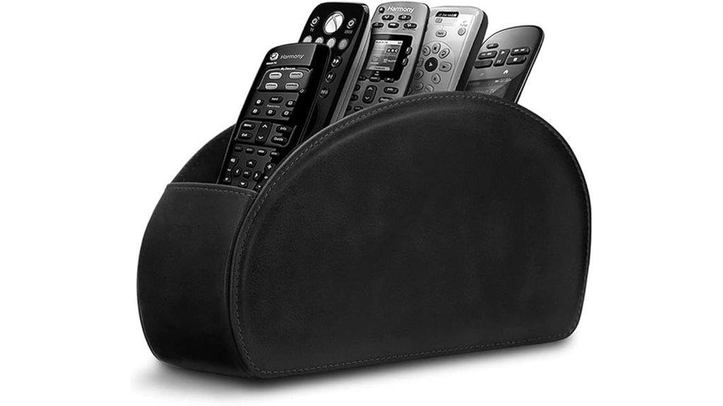 leather remote holder with five compartments