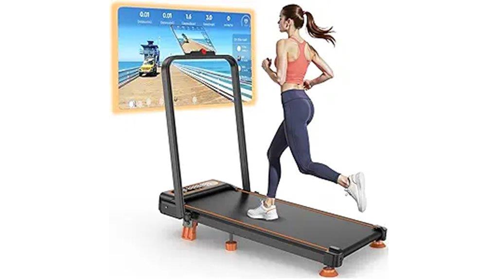 portable incline treadmill with handles