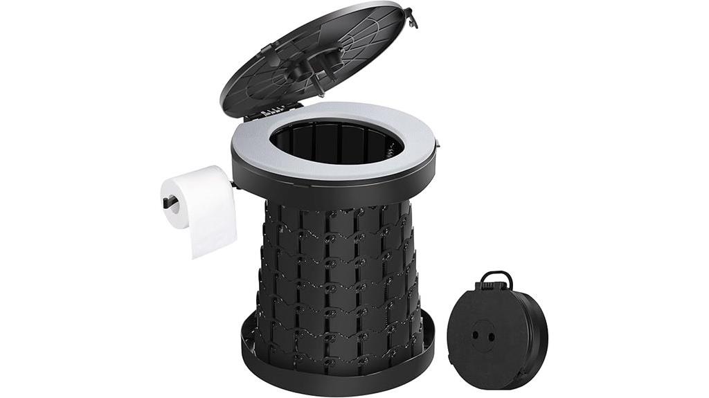 portable retractable travel toilet