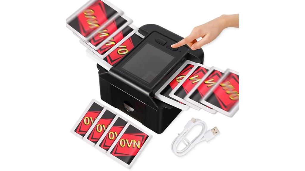 rechargeable two deck card shuffler