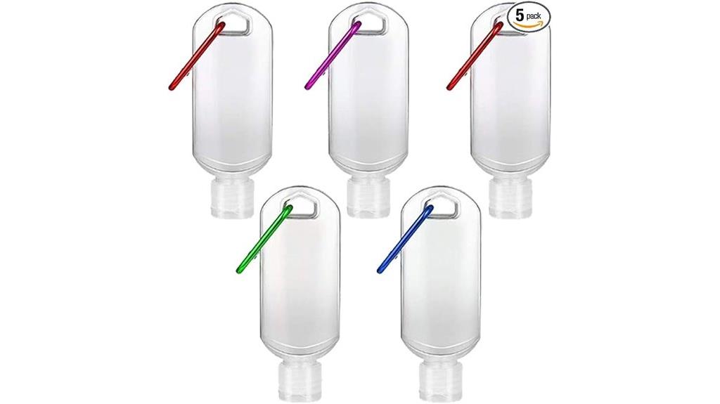 set of five clip bottles