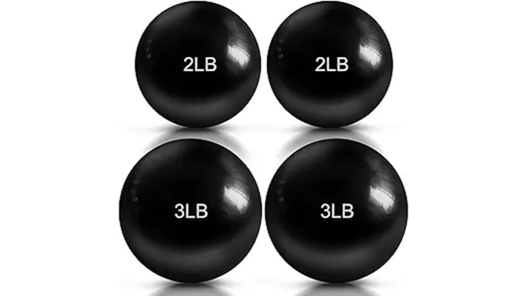 set of four toning exercise balls