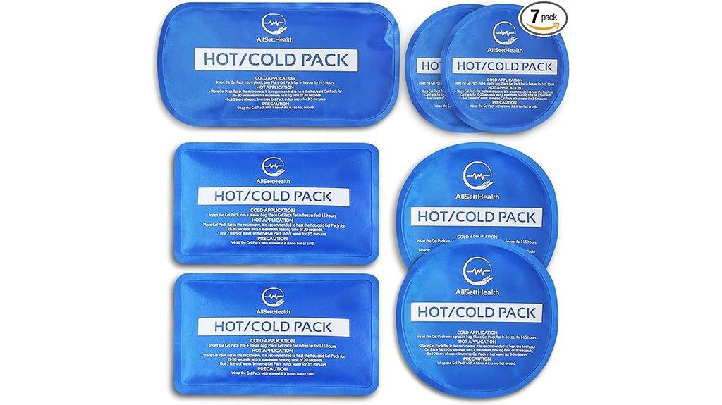 seven piece ice pack set