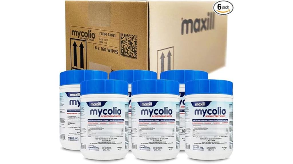 six canisters of disinfectant wipes