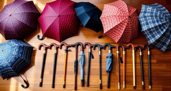 stylish umbrella and cane sets