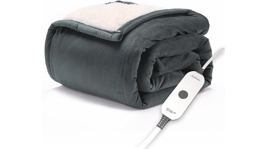 sunbeam heated blanket size