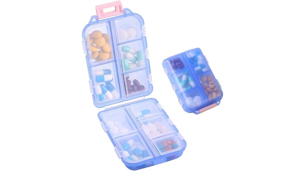 travel pill organizer 10 compartments