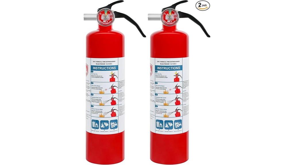 two portable fire extinguishers