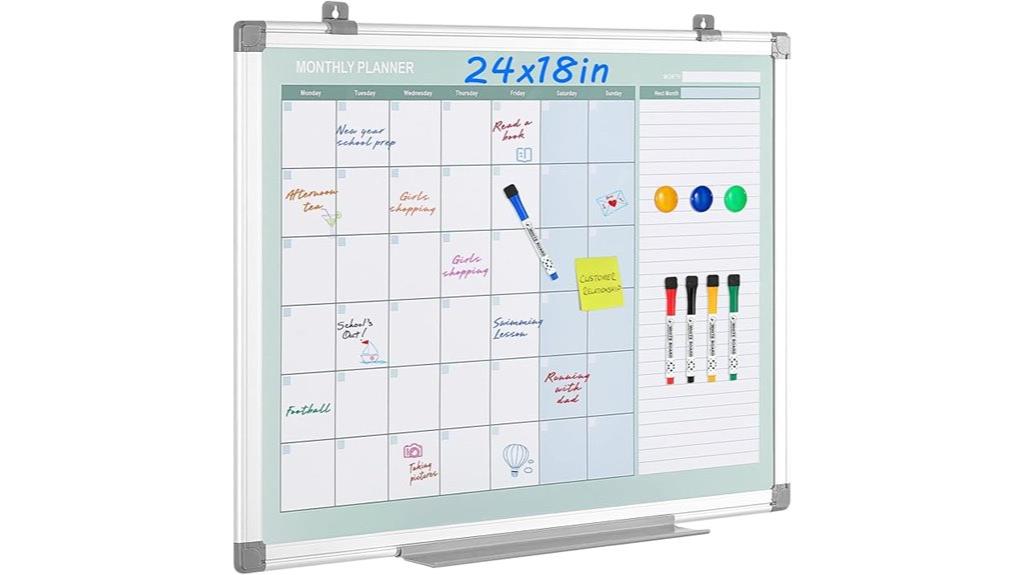 wall mounted dry erase calendar