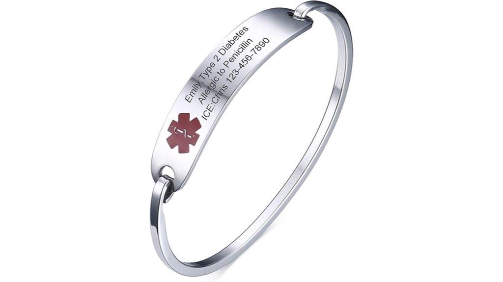 women s stainless steel emergency bracelet