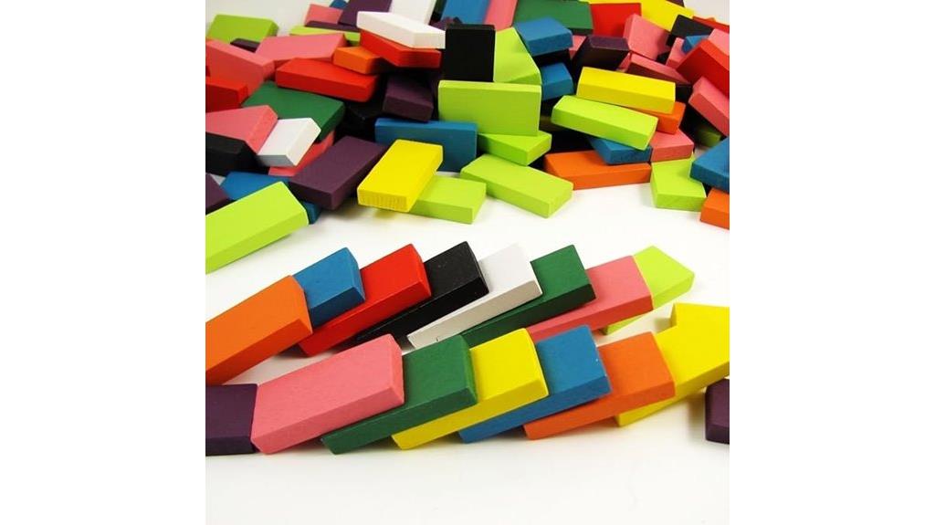 wooden domino blocks set