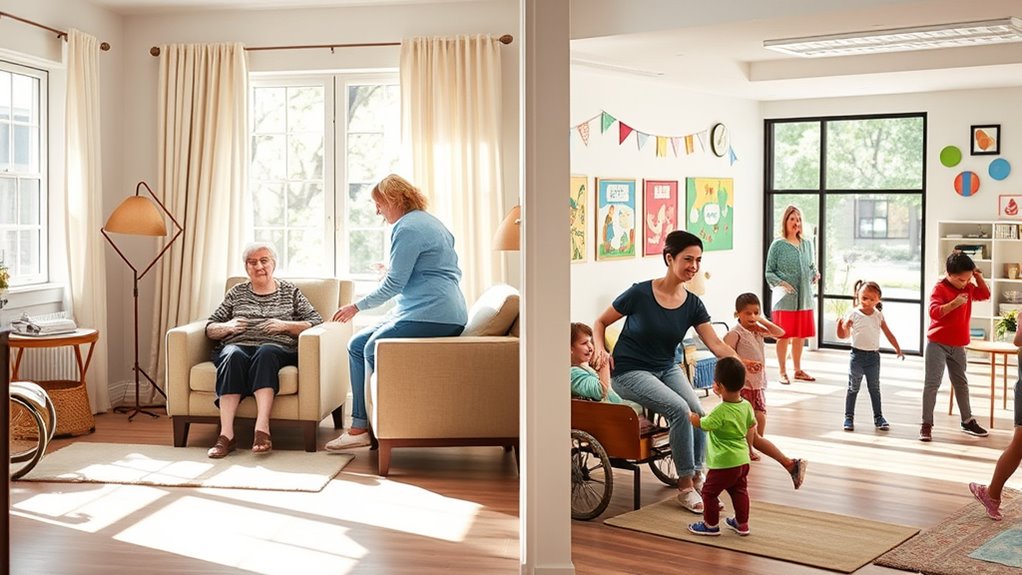 comparing in home and day