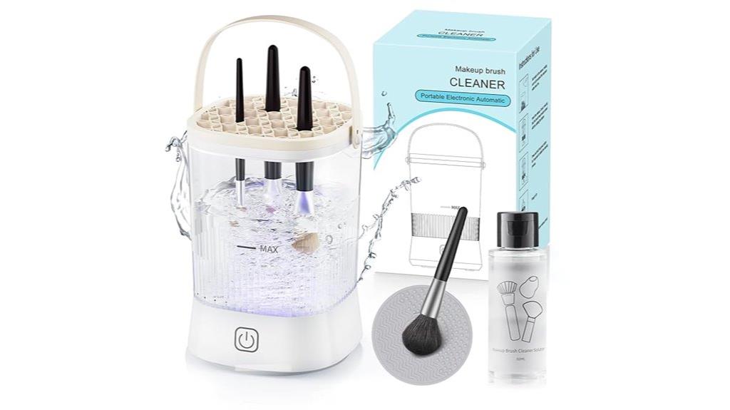 electric white makeup brush cleaner