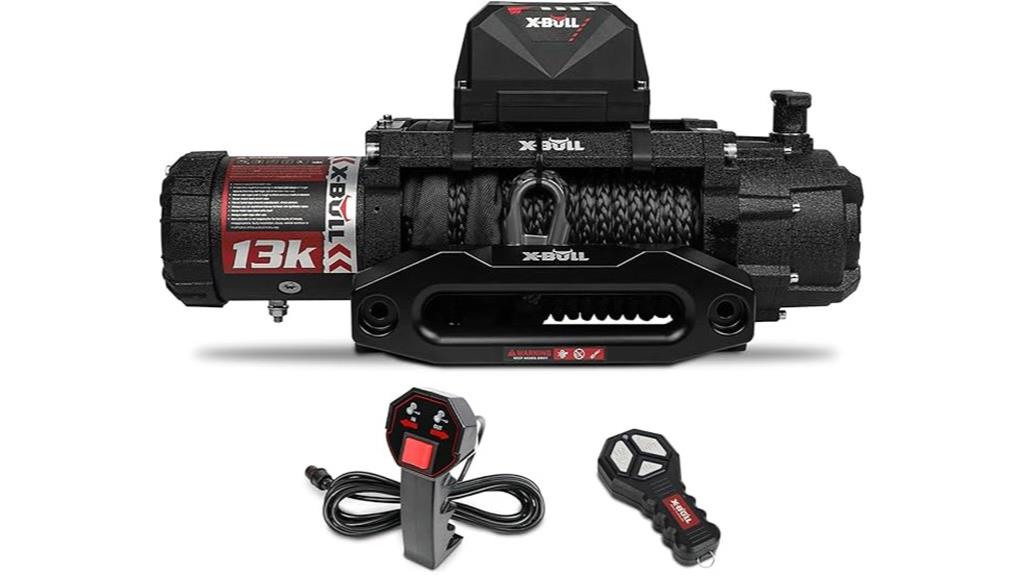 13000 lb synthetic rope winch