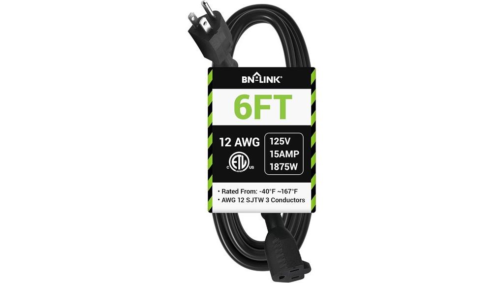 6 foot outdoor extension cord