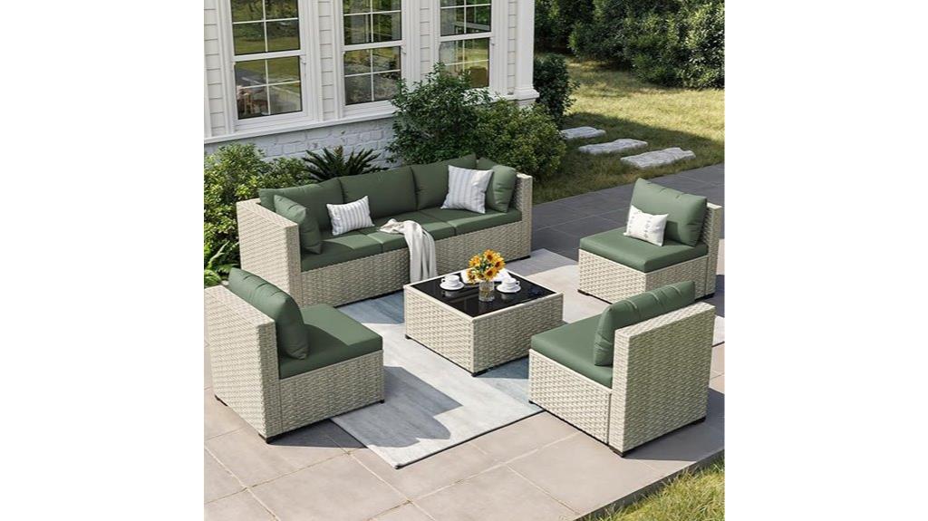 7 piece wicker patio set