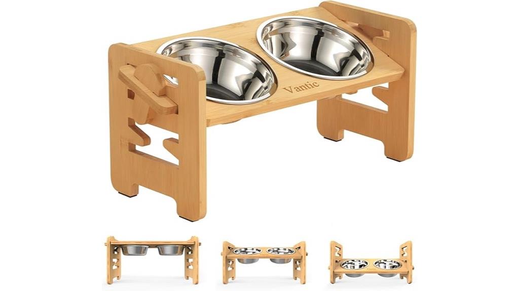 adjustable elevated dog feeder