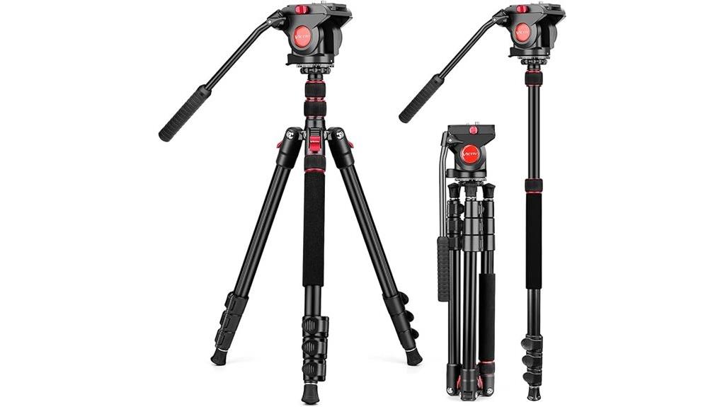 adjustable fluid head tripod
