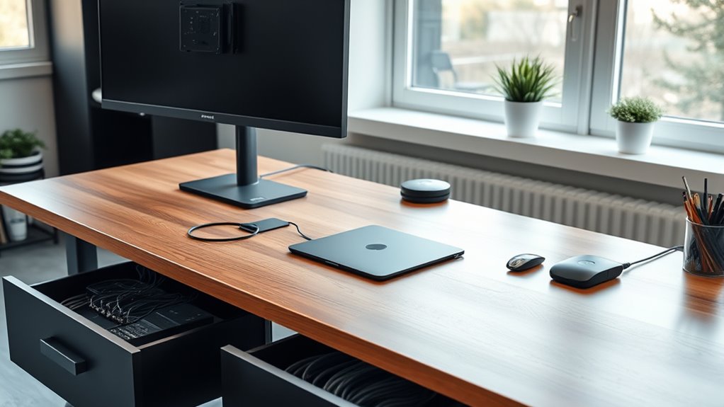 adjustable spacious organized workspace