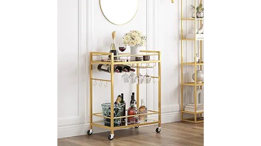 bar cart with wine storage
