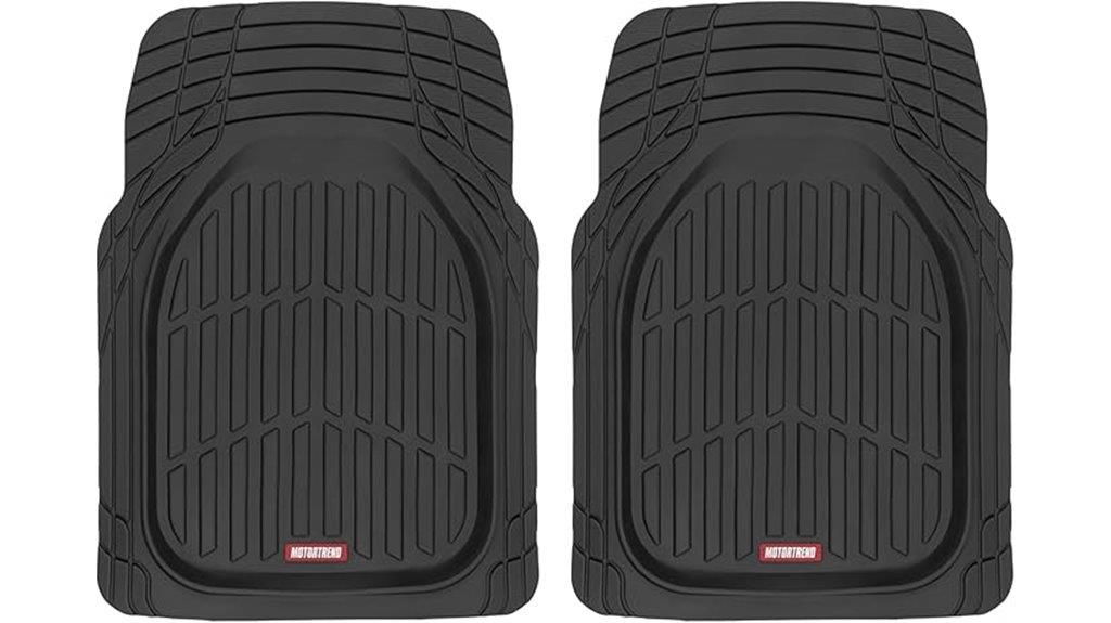 black rubber car mats