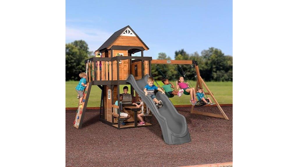 cedar swing set play